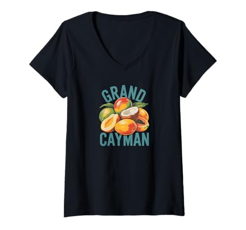 Damen Grand Cayman Souvenir Cayman Islands Grand Cayman T-Shirt mit V-Ausschnitt Damen Grand Cayman Souvenir Cayman Islands Grand Cayman T-Shirt mit V-Ausschnitt von Cayman Islands Souvenir Store
