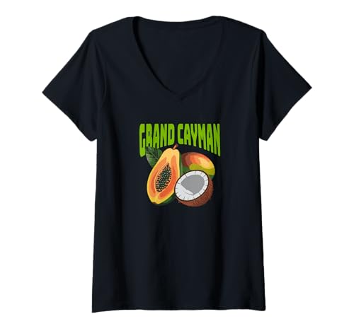 Damen Grand Cayman Souvenir Cayman Islands Grand Cayman T-Shirt mit V-Ausschnitt Damen Grand Cayman Souvenir Cayman Islands Grand Cayman T-Shirt mit V-Ausschnitt von Cayman Islands Souvenir Store