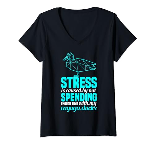 Damen Cayuga Entenbesitzer Cayuga Entenfutter Cayuga Ente Spielzeug T-Shirt mit V-Ausschnitt Damen Cayuga Entenbesitzer Cayuga Entenfutter Cayuga Ente Spielzeug T-Shirt mit V-Ausschnitt von Cayuga Duck Stuffed Animal & Accessories