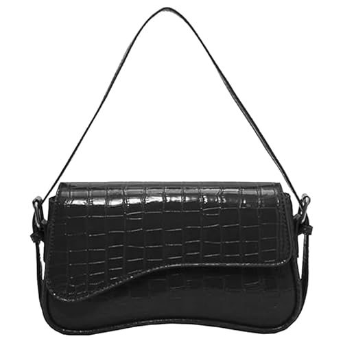 CazneJN Handtasche PU-Unterarmtasche Damen Shoulder Bag Hobo Bag mit Reißverschluss,Y2k Tasche Klein Handbags Handtasche for Teenager Women (Schwarz) von CazneJN