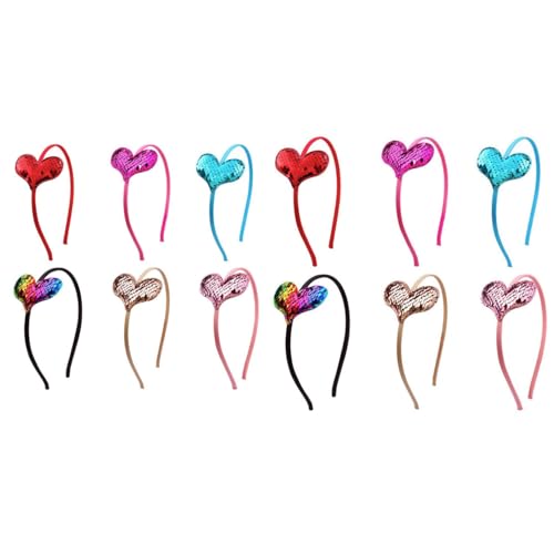 12 Stück Herz Haarreif, Herz Pailletten Haarreif, Glitzer Herz Haarreifen für Mädchen Bunte Haarbänder 12 Stück Herz Haarreif, Herz Pailletten Haarreif, Glitzer Herz Haarreifen für Mädchen Bunte Haarbänder von Cazqgoy