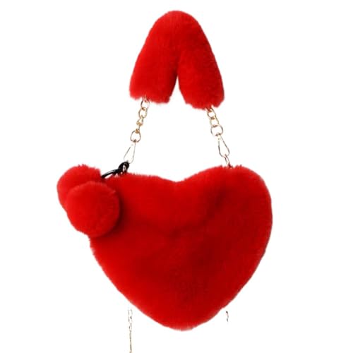 Cazqgoy 1 x Heart Shaped Shopping Bags, Purses for Girls Heart Handbag, Heart Handbag for Office, Travel, Shopping and Daily Life (Rot) von Cazqgoy
