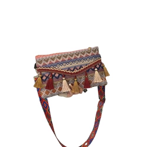 Cazqgoy Tassel Diagonal Span Bag for Women, Shoulder Bag with Tassel, Shoulder Bag for Women (Red) von Cazqgoy