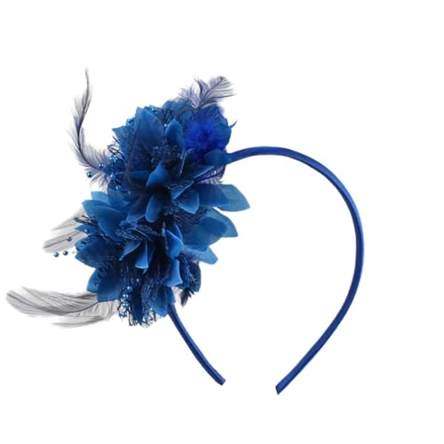 Feather Hair Ribbon, 1920s Fascinator Headband for Women, for Women, Wedding, Tea Party, Headwear, Cocktail Party (Blau) von Cazqgoy