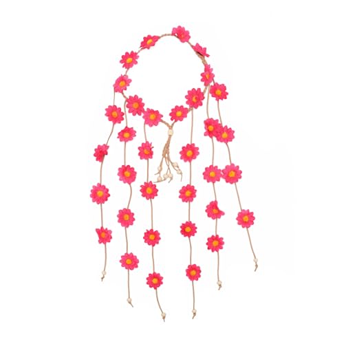 Sunflowers Headband Flower Head Cover Flower Wreath Hairband for Beach, Party, Wedding Decoration (Rot) von Cazqgoy