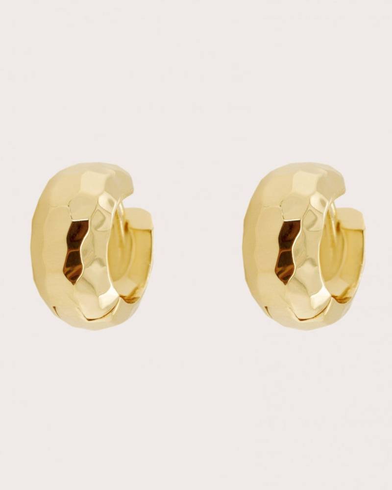 CbyC Earrings Facet Wide Huggie Gold von CbyC