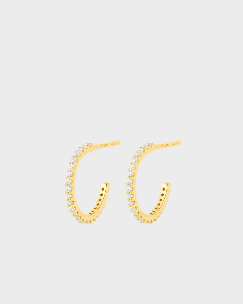 CbyC Earrings Mod Mini Hoops Stones Gold von CbyC