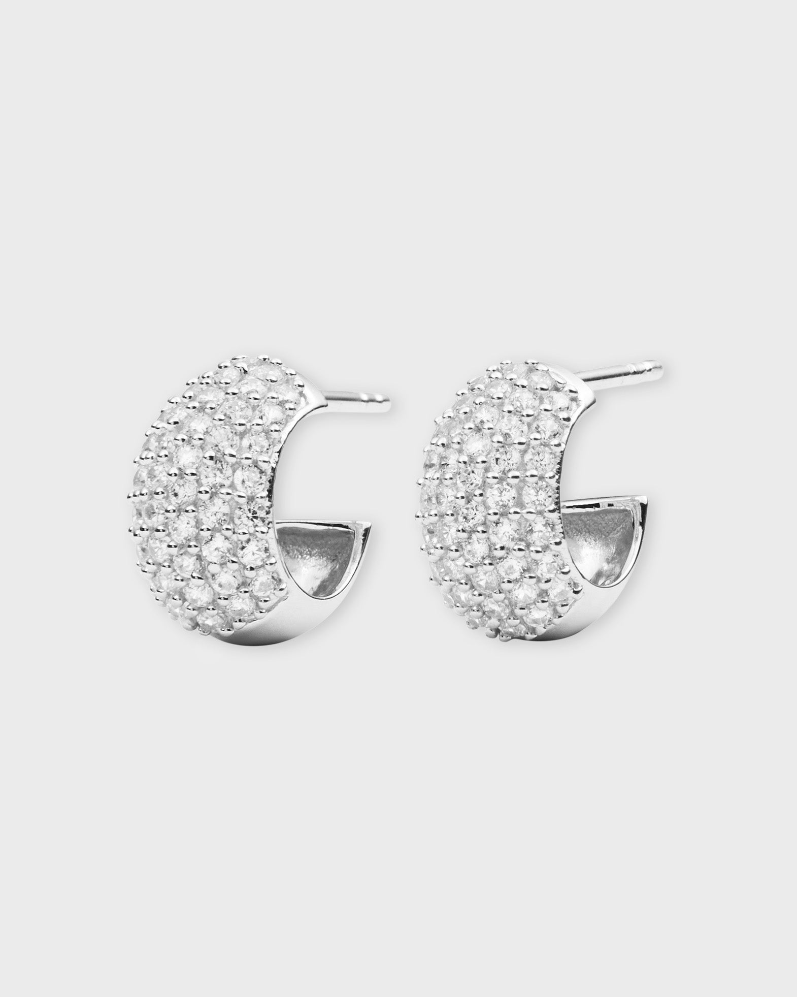 CbyC Earrings Wide Huggie Silver Silver von CbyC
