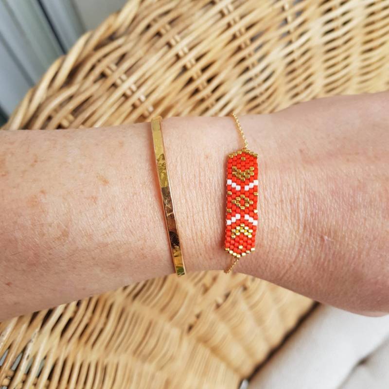 14 Karat Gold Vergoldete Und Glasperlen Miyuki Weberei Armband Cheyenne 14 Karat Gold Vergoldete Und Glasperlen Miyuki Weberei Armband Cheyenne von Ccedille