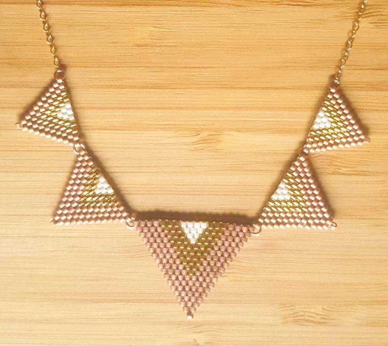 Yuka Gaia Moka Halskette Vergoldet Und Miyuki-Glasperlengeflecht von Ccedille