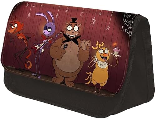 Ccipotatoo Fazbear's Piazzaria Federmäppchen mit Anime-Motiv, groß, für Mädchen, Jungen, Organizer für Schule, Büro, Studenten, Teenager-Geschenke, Typ2, Niedlich von Ccipotatoo