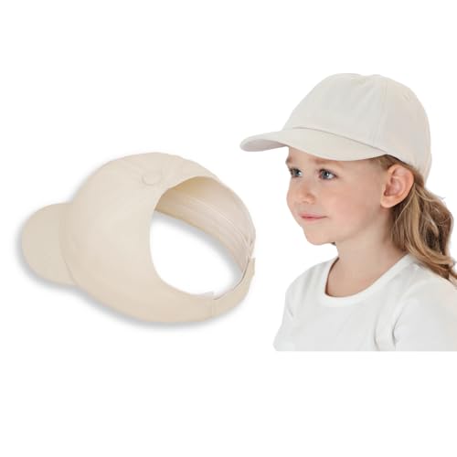 Ccomage Baseballkappe Pferdeschwanz Für Kinder Cappy Kind Kappe Mädchen Verstellbar Frauen Ponytail Cap Sonnenhut Kind Sommer Uv-Schutz Kinder Sport Freizeit Für Zwischen 3 Und 8 Jahren von Ccomage