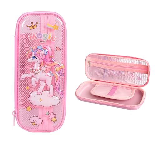 Ccomage Federmäppchen Federmäppchen Reißverschluss Schreibwarensets Für Kinder 3D-Federmäppchen Für Jungen Mädchen Federmäppchen Mit Fächern Wasserfestes Schreibwaren-Set,23 x 10 x 4cm von Ccomage