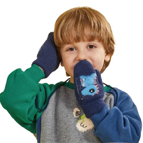 Kinder Winter Handschuhe Warme Fäustlinge mit schnur 1-5 Jahre Baby Cartoon Fausthandschuhe Dicke Doppelt Plüsch Hängende Hals Handschuhe Niedliche Tier Handschuhe für Spielen Laufen Skifahren von Ccomage