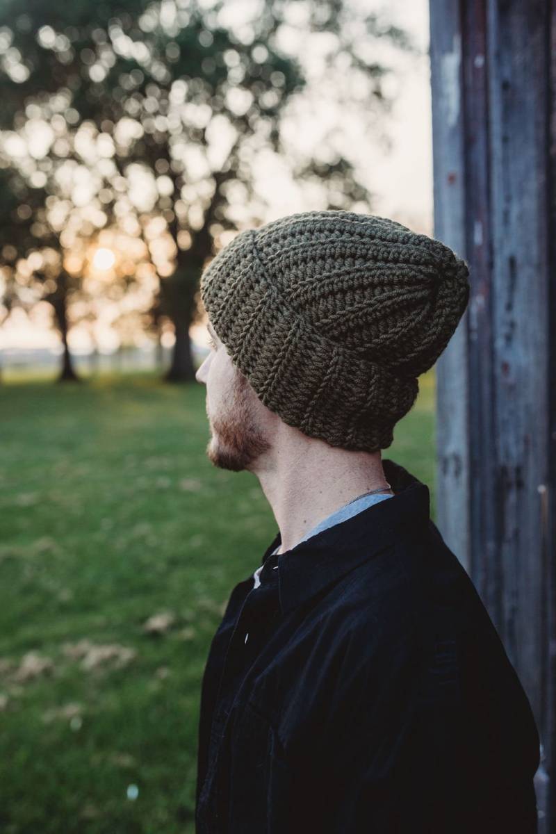 Herren Chunky Cuffed Beanie/Jungs Handgefertigte Slouchy Fold Over Brim Hat Wollfrei Custom Colours Kostenloser Versand Im Inland von CdCkDesign