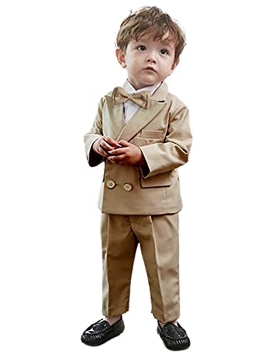 Cdkoke Jungen Zweiteiliger Anzug für Geburtstagsfeier Uniform Zweireihiges Outfit von Cdkoke