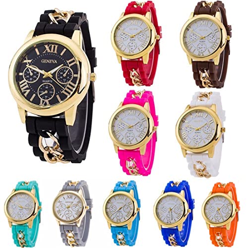 cdybox Frauen Herren Kinder Silikon Band Großhandel von 10 sortiert Geneva Quarz Uhren Jelly Gel Armband von CdyBox