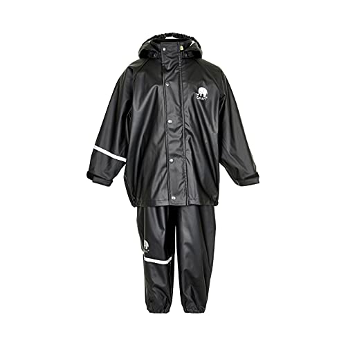 CeLaVi Baby - Jungen CeLaVi zweiteiliger Regenanzug in vielen Farben Regenjacke,,per pack Schwarz (Schwarz 106),(Herstellergröße:80) von Celavi