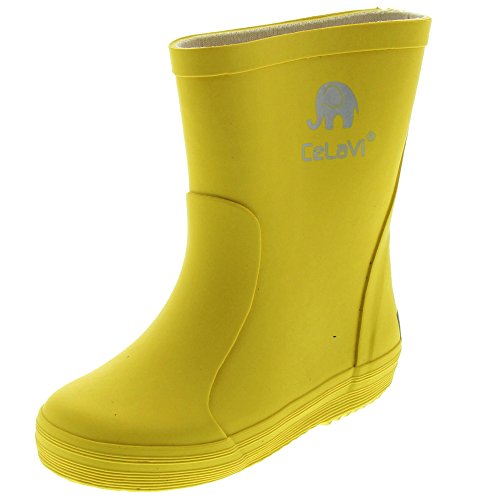 CELAVI Jungen Unisex Kinder Basic Wellies Solid Regenboot, Yellow, 28 EU von Celavi