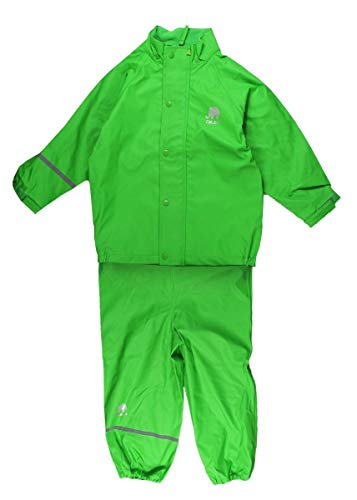 Celavi Jungen Basic Rainwear Set -Solid Pu Regenjacke, Grün, 100 EU von Celavi