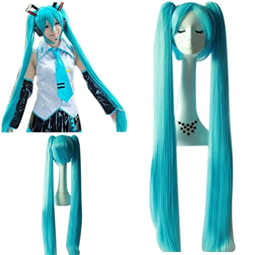 Hatsune Miku Sky Blau Super Lang doppelte Pferdeschwänzen Super long-length Cosplay Perücke Haar von Juanxian