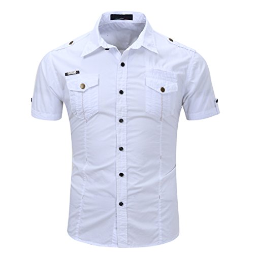 Mens Classic Kurze Ärmel Arbeit Shirts Größen Regular Fit von CeXin