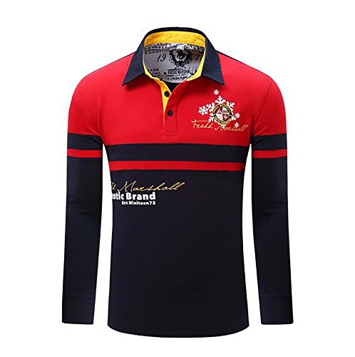 Herren Poloshirt Langarm Herren T-Shirts Baumwolle Frühling Langarm Golf Shirt Besticktes Logo Knit Polo Shirt Top von Juanxian
