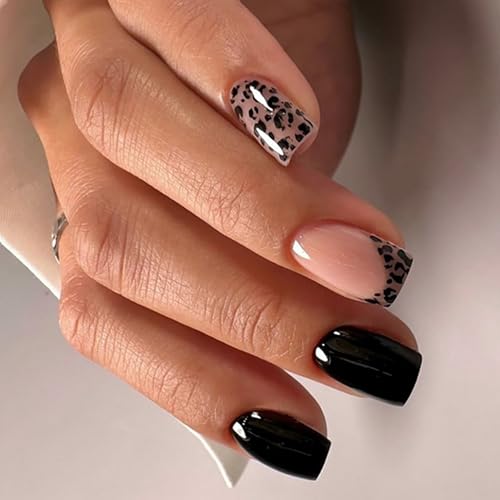 24pcs Quadratpresse Auf Nägeln Glänzend Design Französisch Gefälschte Nägel Acryl False Nails Künstliche Klebstoffe Auf Damen Full Cover Gefälschter Nagel von CeaBulo