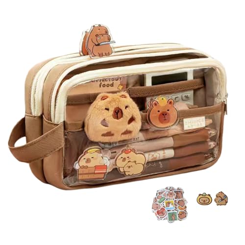 Bleistiftkoffer Mit Großer Kapazität Aufkleber Cartoon Tierbeutel Tasche Schöne Stiftbeutel Geschenk Für Studentenbeutel Stiften Cartoon Capybara Große Kapazität von CeaBulo