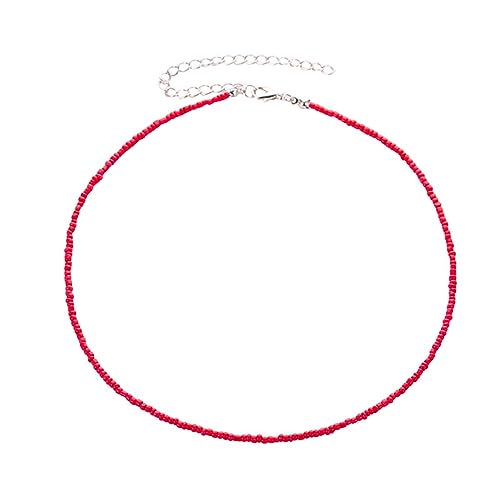 CeaBulo Candy Colored Perlen Halskette Für Frauen Süße Kühle Acryl Strand Schlüsselbein Kette Party Ornament Geschenk Bunte Perle Beach Choker von CeaBulo