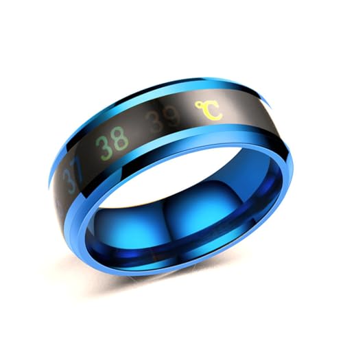 CeaBulo Edelstahlringe Mit Intelligenter Temperaturanzeigefunktion Unisex Ringe Moderne Mode Tägliche Verschleiß Accessoires Edelstahlring von CeaBulo