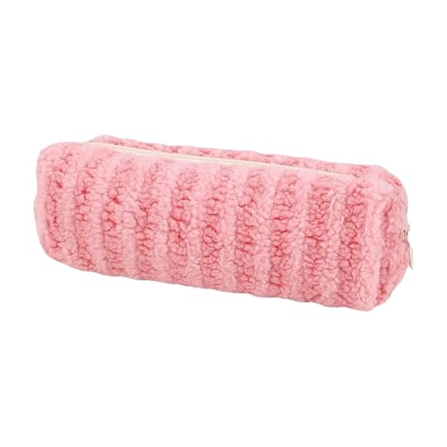 CeaBulo Plüsch Gestreifte Bleistiftkoffer Großer Fach Mehrzweckstift Hülle Tasche Reisemake Up Aufbewahrung Für Student Box von CeaBulo