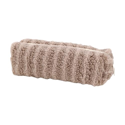 CeaBulo Plüsch Gestreifte Bleistiftkoffer Großer Fach Mehrzweckstift Hülle Tasche Reisemake Up Aufbewahrung Für Student Box von CeaBulo