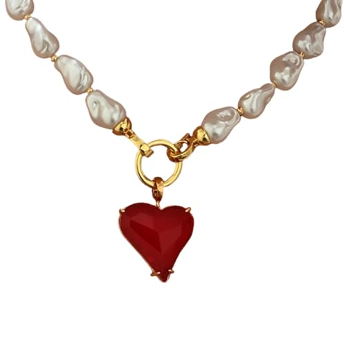 CeaBulo Vintage Inspirierte Unregelmäßige Imitation Perlen Perlen Halskette Stylischer Neckkettenschmuck Für Formelle Veranstaltung Und Hochzeiten Partys von CeaBulo