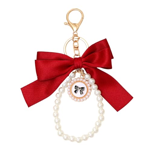 CeaBulo Zarte Perlen Schmetterlingsbögen Hängen Verzierungen Für Taschen Stilvoller Schwarzer Accessoirtaschen Charmanhänger Der Ihren Look Schmetterling Knoten Anhängt. von CeaBulo