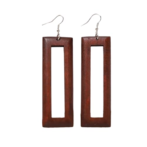 Holzropfenohrringe Mit Geometrischen Designs Leicht Und Komfortabel Für Tägliche Verschleiß Und Besondere Anlässe Vintage Holzohrringe von CeaBulo