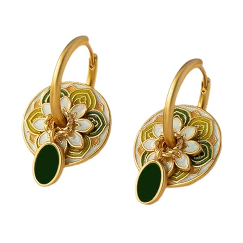 Stilvolle Ohrmanschette Neue Chinesische Stilstile Tropfende Ölohrringe Mode Ohrschnallen Vintage Accessoire Für Frauen Mädchen Vintage Emaille Ohrringe von CeaBulo