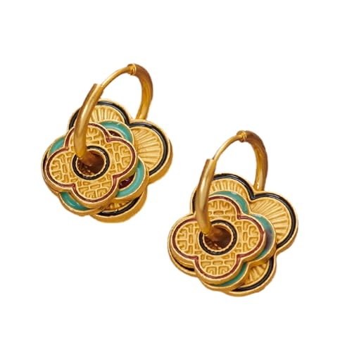 Stilvolle Ohrmanschette Neue Chinesische Stilstile Tropfende Ölohrringe Mode Ohrschnallen Vintage Accessoire Für Frauen Mädchen Vintage Emaille Ohrringe von CeaBulo