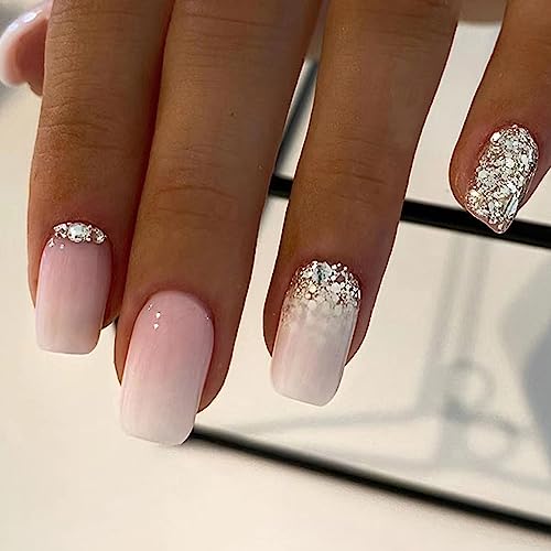 24 Stück Nägel Zum Aufkleben Kurz, Französische Press on Nail Rosa Gradient Falsche Nägel, Ballarina Glossy Fake Nails Acryl Künstliche Nägel für Frauen und Mädchen 24 Stück Nägel Zum Aufkleben Kurz, Französische Press on Nail Rosa Gradient Falsche Nägel, Ballarina Glossy Fake Nails Acryl Künstliche Nägel für Frauen und Mädchen von Ceboic