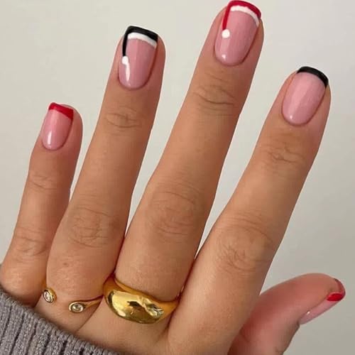 Ceboic 24 Pcs Weihnachten Nägel Zum Aufkleben Kurz Eckig, Ballerina French Press on Nails Nude Rosa Fingernägel Künstliche Nägel mit Cute Weihnachtsmützen Design, Full Cover Kunstnägel für Frauen Ceboic 24 Pcs Weihnachten Nägel Zum Aufkleben Kurz Eckig, Ballerina French Press on Nails Nude Rosa Fingernägel Künstliche Nägel mit Cute Weihnachtsmützen Design, Full Cover Kunstnägel für Frauen von Ceboic