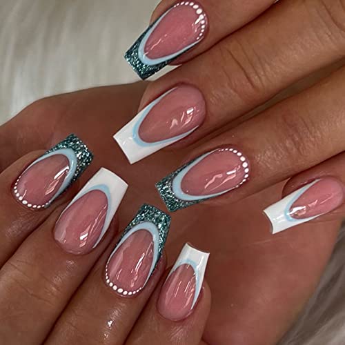 Ceboic 24 Stück Nägel Zum Aufkleben Kurz, Eckig Französische Rosa Glitzer Künstliche Nägel, Glossy Kunstnägel Press on Nails Acryl Stick auf Nägel für Frauen und Mädchen Ceboic 24 Stück Nägel Zum Aufkleben Kurz, Eckig Französische Rosa Glitzer Künstliche Nägel, Glossy Kunstnägel Press on Nails Acryl Stick auf Nägel für Frauen und Mädchen von Ceboic