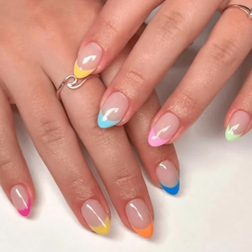 Ceboic 24 Stück Nägel Zum Aufkleben Mandel, Mittel Lang Falsche Nägel, Bunte Macarons French Press on Nails, Frühling Sommer Acryl Künstliche Fingernägel zum Aufkleben für Frauen & Mädchen Nail Art Ceboic 24 Stück Nägel Zum Aufkleben Mandel, Mittel Lang Falsche Nägel, Bunte Macarons French Press on Nails, Frühling Sommer Acryl Künstliche Fingernägel zum Aufkleben für Frauen & Mädchen Nail Art von Ceboic