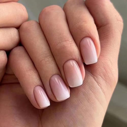 Ceboic 24 Stück Nägel zum Aufkleben Kurz Eckig, Rosa Weiß Farbverlauf French Künstliche Nägel, Natürliche Acryl Full Cover Kunstnägel mit Klebepads für Frauen Mädchen Nail Art DIY Ceboic 24 Stück Nägel zum Aufkleben Kurz Eckig, Rosa Weiß Farbverlauf French Künstliche Nägel, Natürliche Acryl Full Cover Kunstnägel mit Klebepads für Frauen Mädchen Nail Art DIY von Ceboic