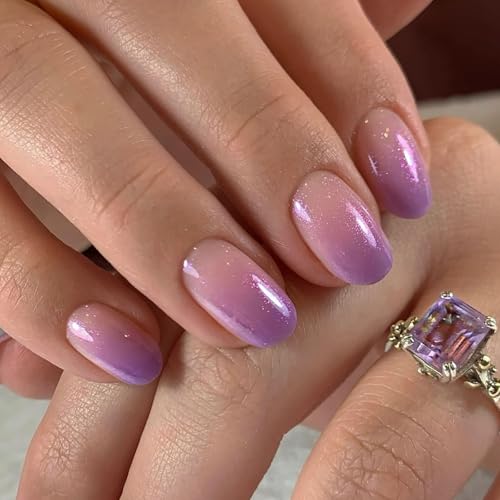 Ceboic 24 Stück Nägel zum Aufkleben Kurz Oval, Glänzend Rosa Lila Gradient Französische Falsche Nägel Natürlich Niedlich Künstliche Nägel Full Cover Kunstnägel Press on Nails für Frauen und Mädchen Ceboic 24 Stück Nägel zum Aufkleben Kurz Oval, Glänzend Rosa Lila Gradient Französische Falsche Nägel Natürlich Niedlich Künstliche Nägel Full Cover Kunstnägel Press on Nails für Frauen und Mädchen von Ceboic