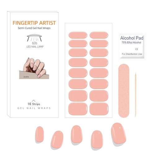 Ceboic Halb Ausgehärtete UV Gel Nagelfolien, 22 Aufkleber Einfarbig Gel Nagellack Streifen Nude Nagelsticker, Full Wraps Nagelfolie Selbstklebend Maniküre Starterset für Damen Mädchen Nageldesign von Ceboic