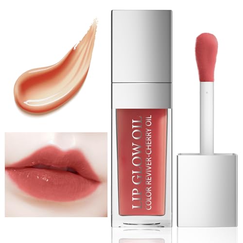 Ceboic Hydrating Lip Glow Oil, Long Lasting Plumping Lip Gloss Transparent Lippenöl, Plump Lippe Glühöl Moisturizing Lippenpflege, Reduziert Feine Linien Nicht Klebriges Getönter Lipgloss (Rosenholz) von Ceboic