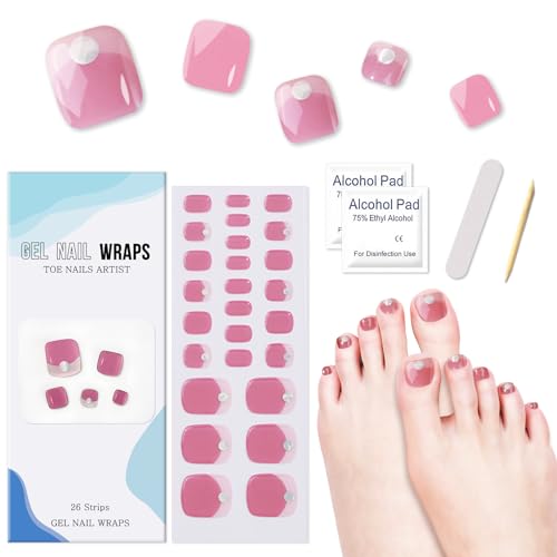 Ceboic UV Fußnägel Nagelfolie Selbstklebende, 26PCS Fußnagel Sticker Zärtliche Dame Pediküre Wraps Gel Nagellack Aufkleber, Wasserdicht Nagellack Streifen, UV/LED-Lampe Erforderlich Ceboic UV Fußnägel Nagelfolie Selbstklebende, 26PCS Fußnagel Sticker Zärtliche Dame Pediküre Wraps Gel Nagellack Aufkleber, Wasserdicht Nagellack Streifen, UV/LED-Lampe Erforderlich von Ceboic