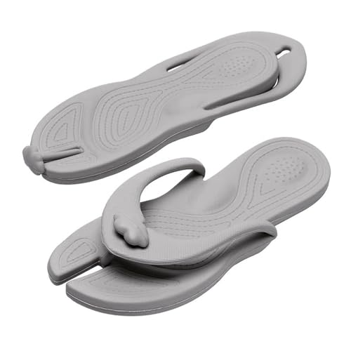 Cebollast Reise-Flip-Flop für Damen und Herren, tragbar, faltbar, weich, bequem, rutschfest, schnell trocknend, Haus, Badezimmer, Dusche, Spa, Fitnessstudio, Schwimmen, Sandalen, Strand, GRAU, 7.5-8 Cebollast Reise-Flip-Flop für Damen und Herren, tragbar, faltbar, weich, bequem, rutschfest, schnell trocknend, Haus, Badezimmer, Dusche, Spa, Fitnessstudio, Schwimmen, Sandalen, Strand, GRAU, 7.5-8 von Cebollast