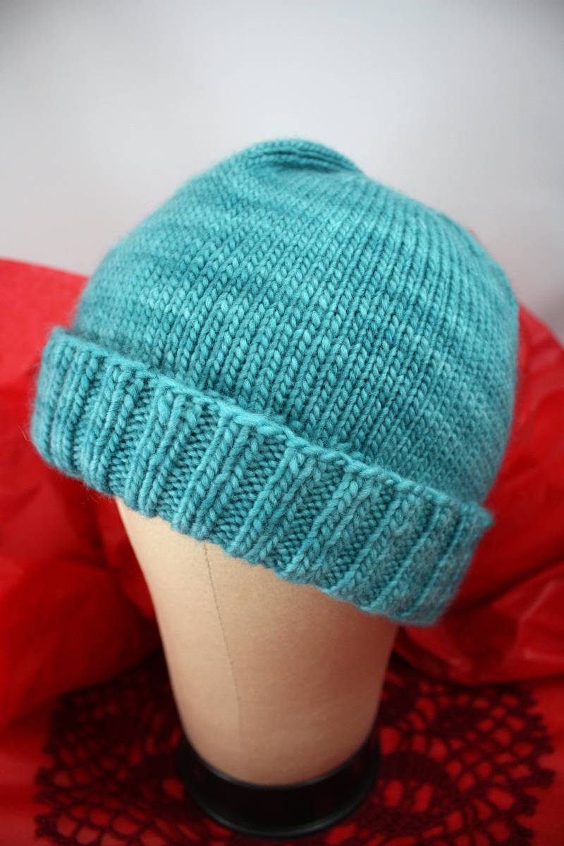 Handgestrickte Mütze Petrol Merino Wolle Wintermütze von CeceCraftyCreations