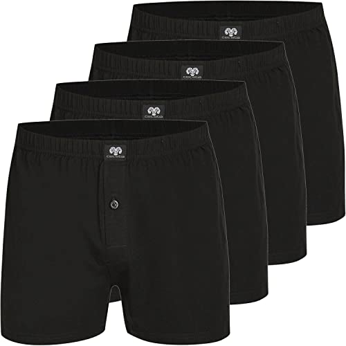 Ceceba 4 Stück Jersey Shorts Boxershorts Pant Unterhosen Herren große Größen schwarz weis blau grau M - 8XL, Grösse:3XL, Farbe:schwarz von Ceceba